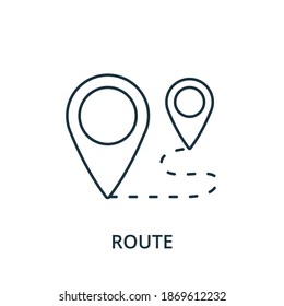 Route icon. Simple line element from navigation collection. Filled Route icon for templates, infographics and more.