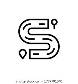Route icon. Simple line, outline vector elements of taxi service icons for ui and ux, website or mobile application