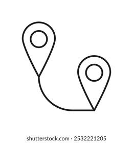 Routensymbol. einfaches Symbol für dünne Linie.