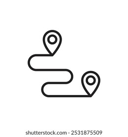 Icono de ruta Esquema delgado simple