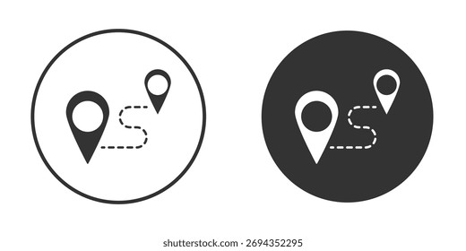 Icono de ruta. Simple Ilustración vectorial. Conjunto de iconos de silueta.