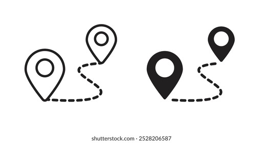 Route icon in solid and stroke style.