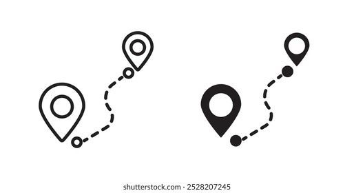 Route icon in solid and stroke style.