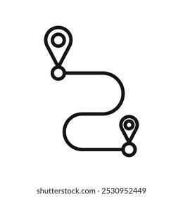 Icono de ruta Ilustración plana de línea delgada