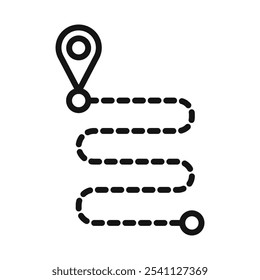 Icono de ruta Ilustración plana de línea delgada