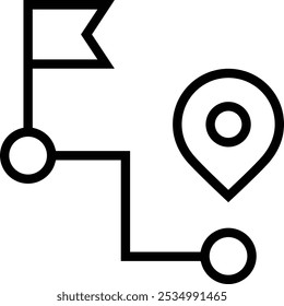 route icon. Thin linear style design isolated on white background