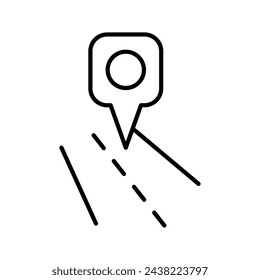 Route Icon. Transport logistic. Road with the route pin on the way. Vector Illustration