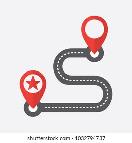 Route Icon in trendy flat style