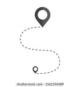 Route Icon in trendy flat style isolated on white background. Localization symbol. Vector illustration, eps 10