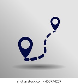 Route Icon in trendy flat style isolated on grey background. Localization symbol for your web site design, logo, app, UI. Vector illustration, EPS10.