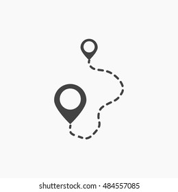 Route Icon in trendy flat style isolated on grey background. Localization symbol for your web site design, logo, app
