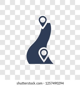 Route icon. Trendy Route logo concept on transparent background from Architecture and Travel collection