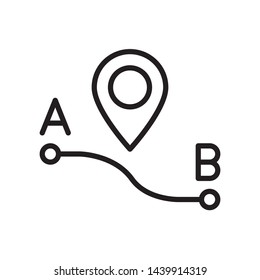 Route icon in trendy outline style design. Vector graphic illustration. Suitable for website design, logo, app, and ui. Editable vector stroke. EPS 10.