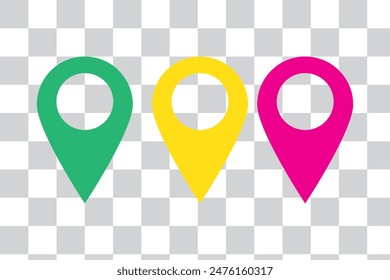 Route icon - two points with dotted path and location pin. Route location icon two pin sign and dotted line.