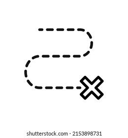 Route icon, vector. Flat design