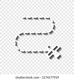 Route icon, vector. Flat design. White with shadow on transparent grid.ai