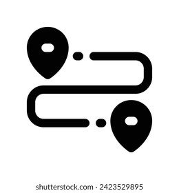 icono de ruta. icono de glifo vectorial para tu sitio web, móvil, presentación y diseño de logotipo.