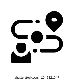 ícone de rota. ícone de glifos vetoriais para o design de seu site, celular, apresentação e logotipo.