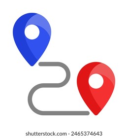 Route icon vector illustration in flat