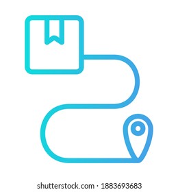 Route icon vector illustration in gradient style for any projects, use for website mobile app presentation