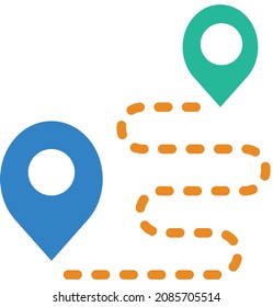 route icon vector illustration logo style