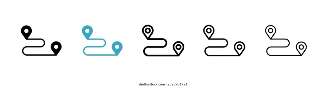 Route icon vector illustration set