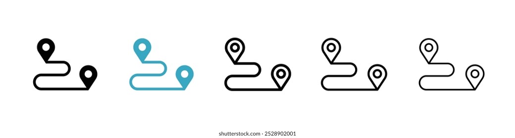 Route icon vector illustration set