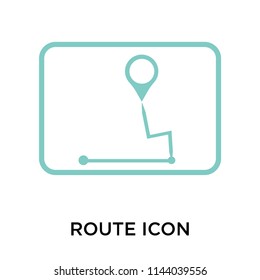 Route icon vector isolated on white background for your web and mobile app design, Route logo concept