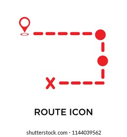 Route icon vector isolated on white background for your web and mobile app design, Route logo concept