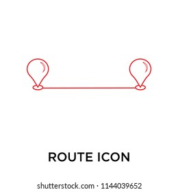Route icon vector isolated on white background for your web and mobile app design, Route logo concept