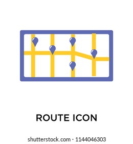 Route icon vector isolated on white background for your web and mobile app design, Route logo concept