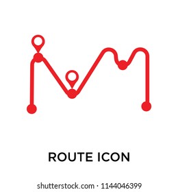 Route icon vector isolated on white background for your web and mobile app design, Route logo concept