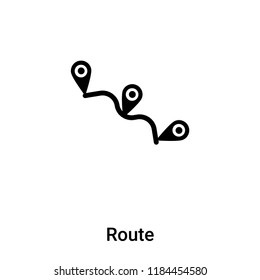 Route icon vector isolated on white background, logo concept of Route sign on transparent background, filled black symbol