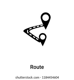 Route icon vector isolated on white background, logo concept of Route sign on transparent background, filled black symbol