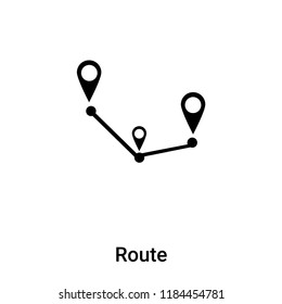 Route icon vector isolated on white background, logo concept of Route sign on transparent background, filled black symbol