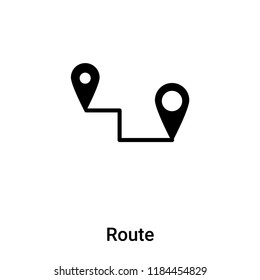 Route icon vector isolated on white background, logo concept of Route sign on transparent background, filled black symbol