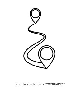 Route Icon vector. road illustration sign. journey symbol. navigation logo.
