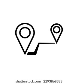 Vector de icono de ruta. signo de ilustración de ruta. símbolo de viaje. logotipo de navegación.