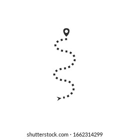 route icon vector sign isolated for graphic and web design. route symbol template color editable on white background.