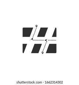 route icon vector sign isolated for graphic and web design. route symbol template color editable on white background.