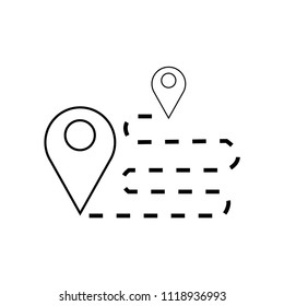 Route icon vector icon. Simple element illustration. Route symbol design. Can be used for web and mobile.