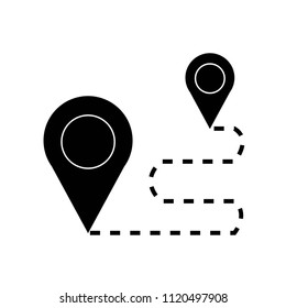 Route icon vector icon. Simple element illustration. Route symbol design. Can be used for web and mobile.