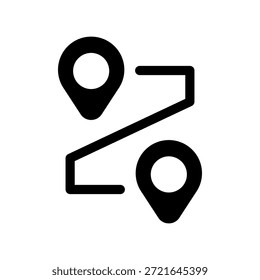 Icono de ruta Ilustración de diseño de símbolo de Vector