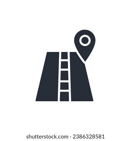 icono de ruta. vector.Curso editable.Signo de estilo lineal para uso de diseño web,logotipo.Ilustración de símbolo.