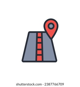 icono de ruta. vector.Curso editable.Signo de estilo lineal para uso de diseño web,logotipo.Ilustración de símbolo.