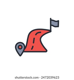 route icon. vector.Editable stroke.linear style sign for use web design,logo.Symbol illustration.