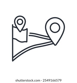 route icon. vector.Editable stroke.linear style sign for use web design,logo.Symbol illustration.