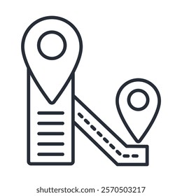 route icon. vector.Editable stroke.linear style sign for use web design,logo.Symbol illustration.