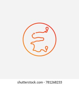 Route icon.gradient illustration isolated vector sign symbol