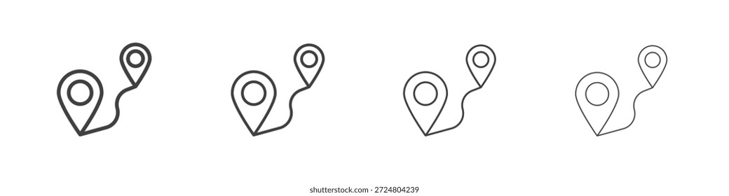Route icons for graphic and web design.